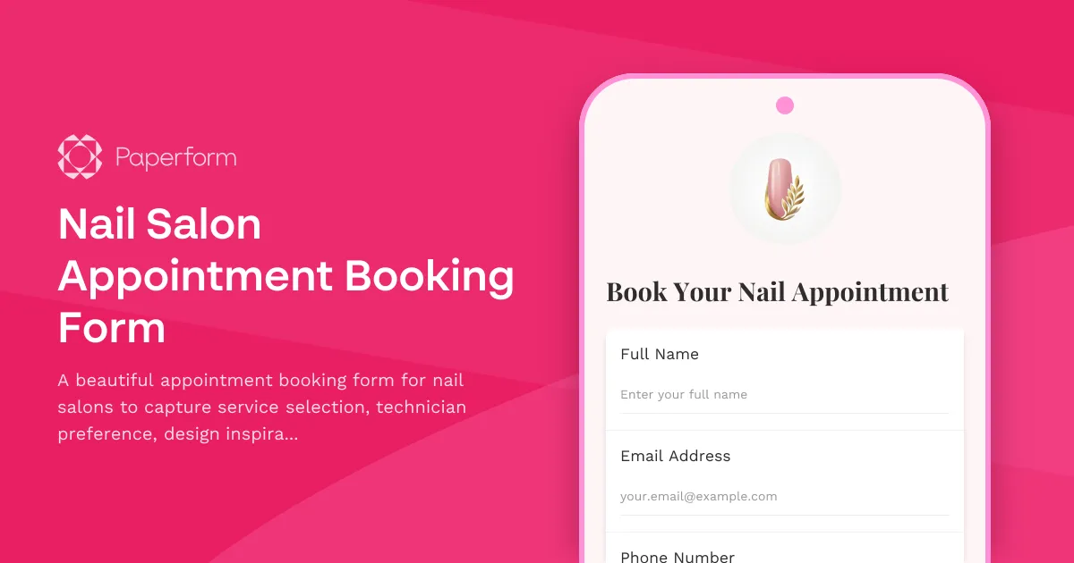 Nail Salon Appointment Booking Form