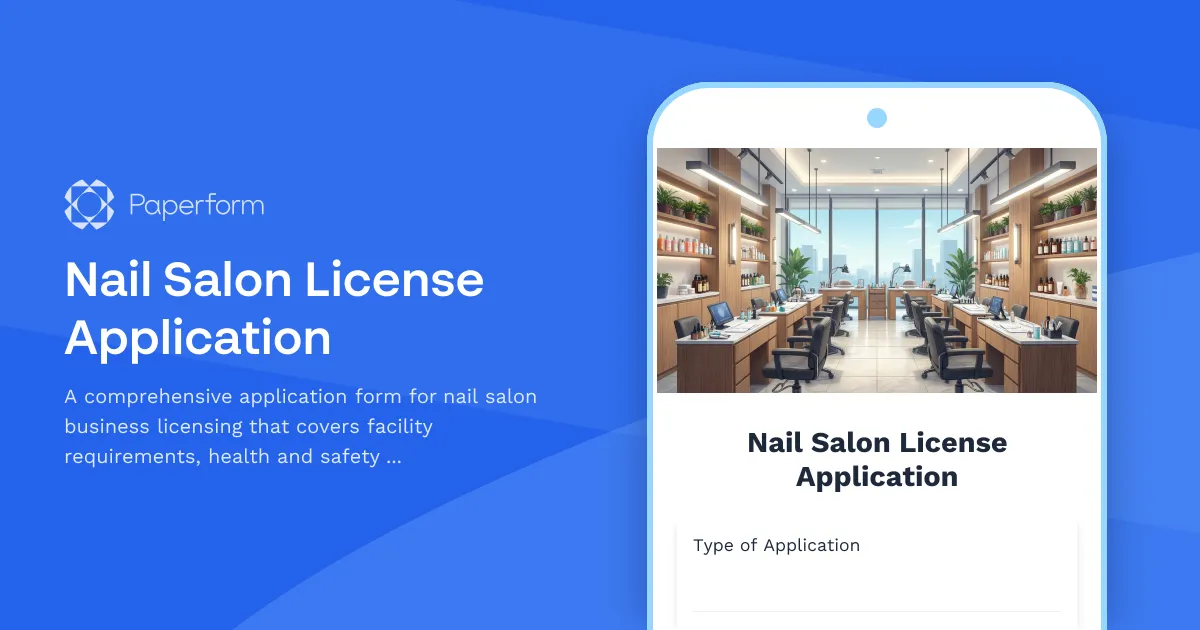 Nail Salon License Application