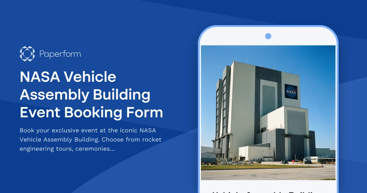 NASA Vehicle Assembly Building Event Booking Form