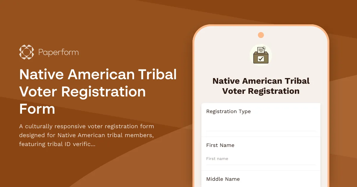 Native American Tribal Voter Registration Form