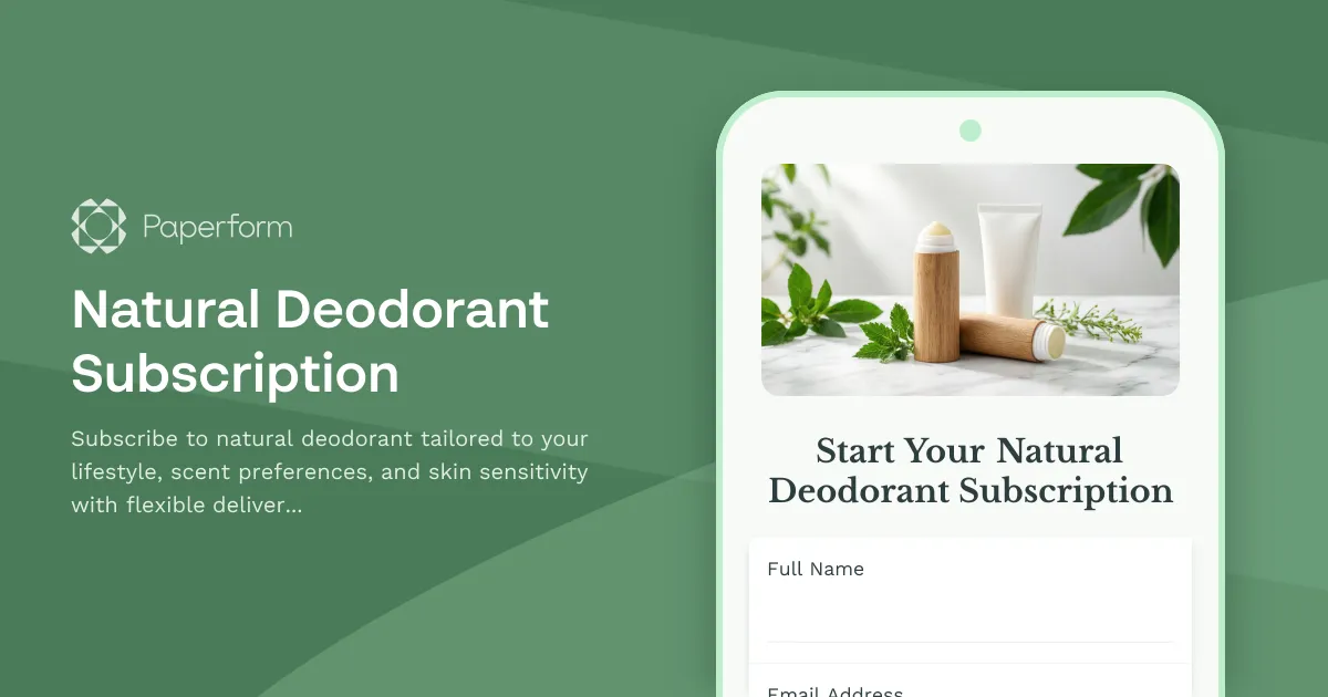 Natural Deodorant Subscription