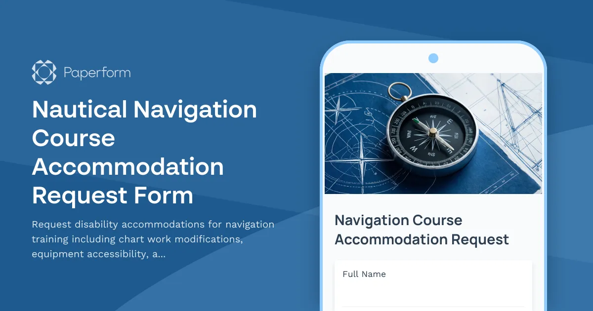 Nautical Navigation Course Accommodation Request Form