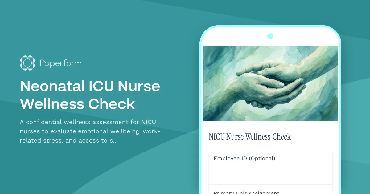 Neonatal ICU Nurse Wellness Check