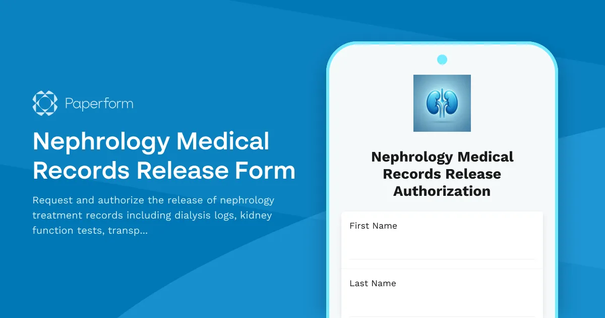Nephrology Medical Records Release Form