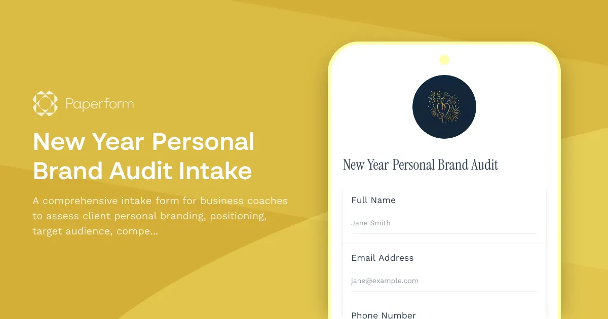 New Year Personal Brand Audit Intake