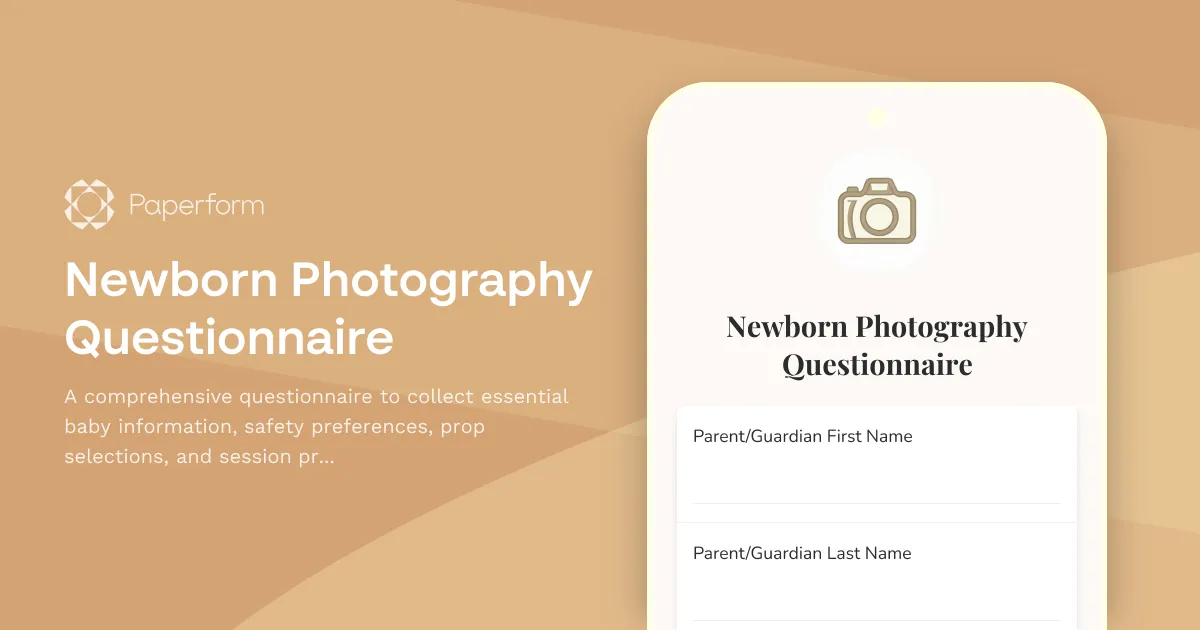 Newborn Photography Questionnaire