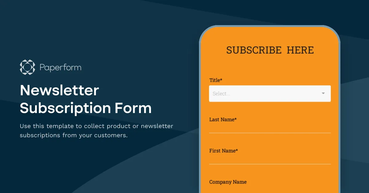 Newsletter Subscription Form