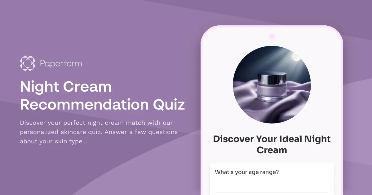 Night Cream Recommendation Quiz