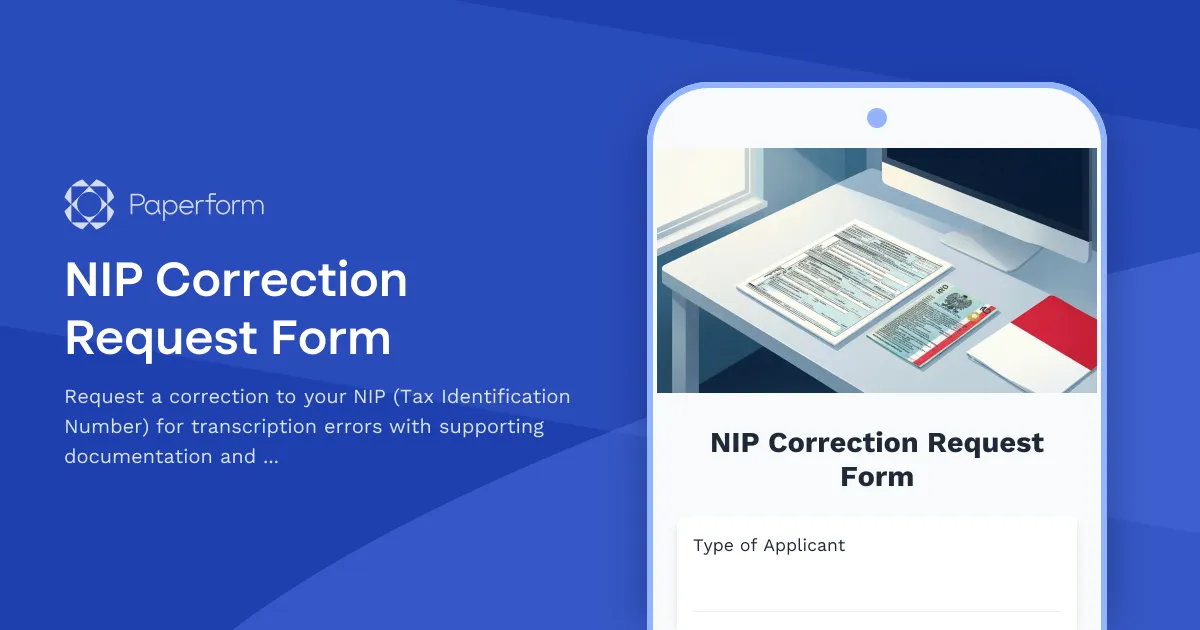 NIP Correction Request Form