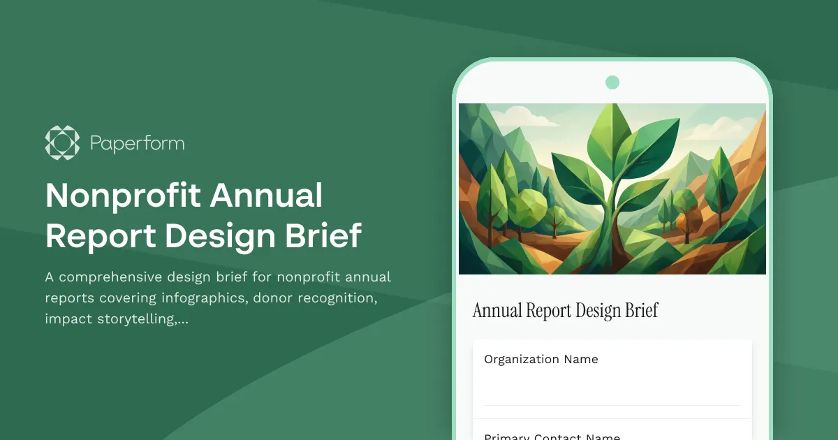 Nonprofit Annual Report Design Brief