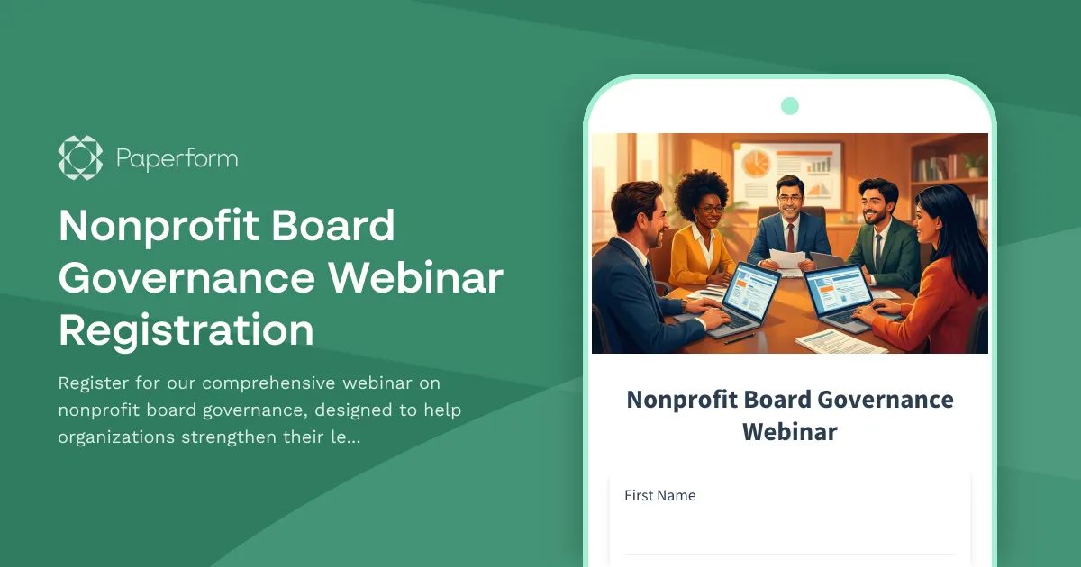 Nonprofit Board Governance Webinar Registration
