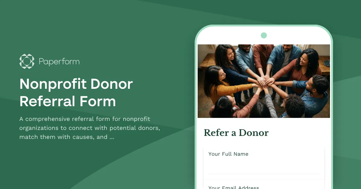 Nonprofit Donor Referral Form