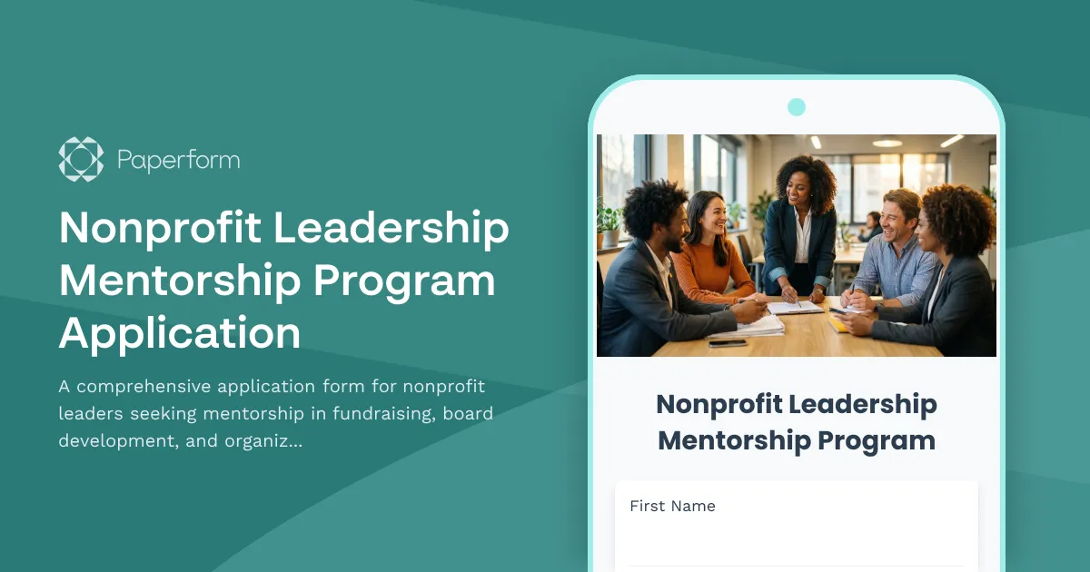 Nonprofit Leadership Mentorship Program Application