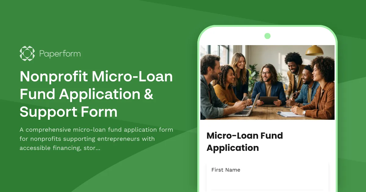 Nonprofit Micro-Loan Fund Application & Support Form