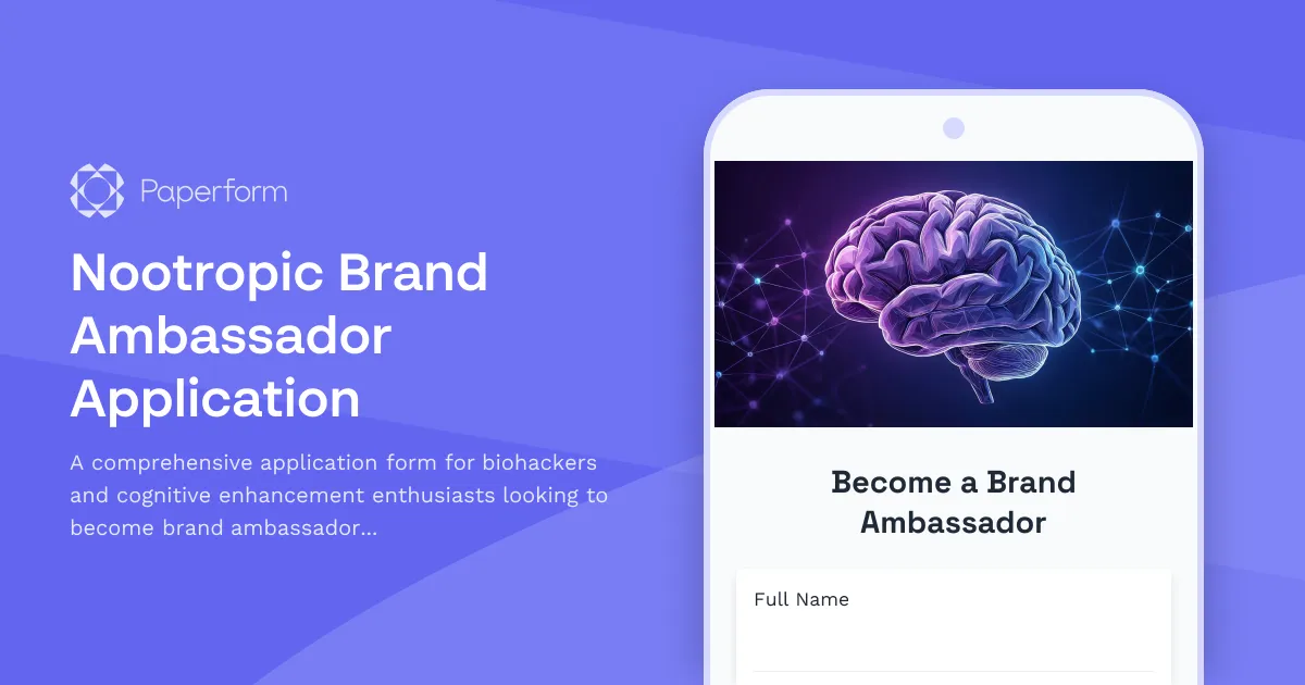 Nootropic Brand Ambassador Application