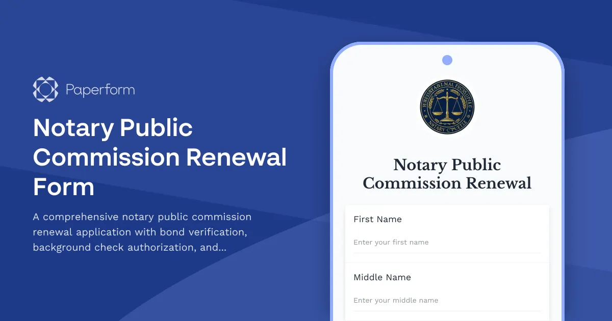 Notary Public Commission Renewal Form