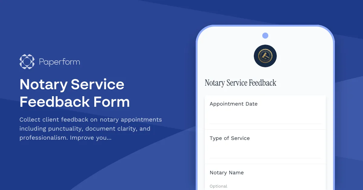 Notary Service Feedback Form