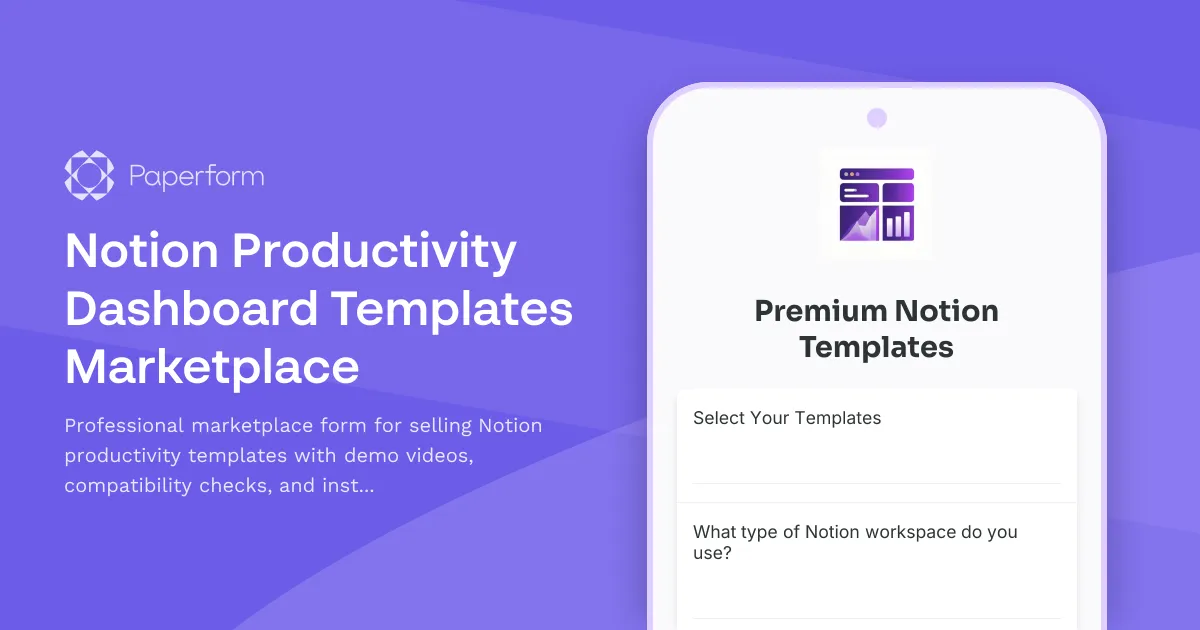 Notion Productivity Dashboard Templates Marketplace