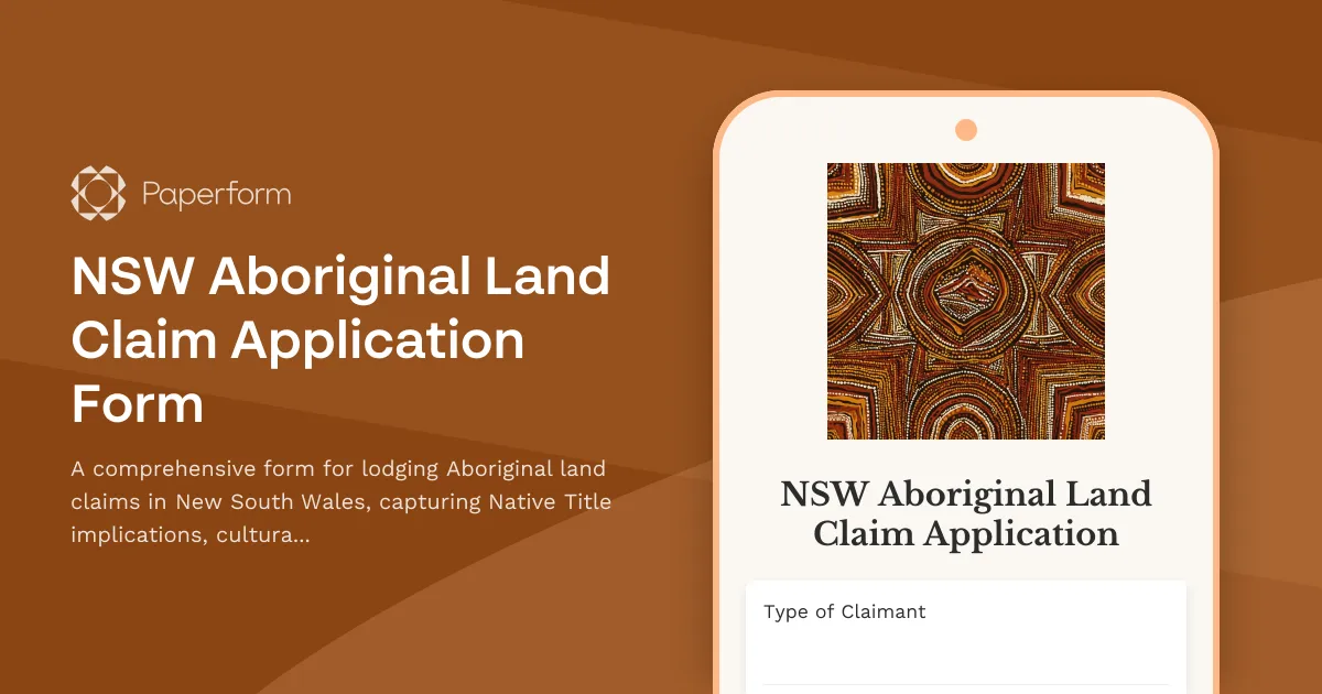 NSW Aboriginal Land Claim Application Form