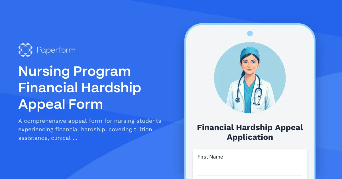 Nursing Program Financial Hardship Appeal Form