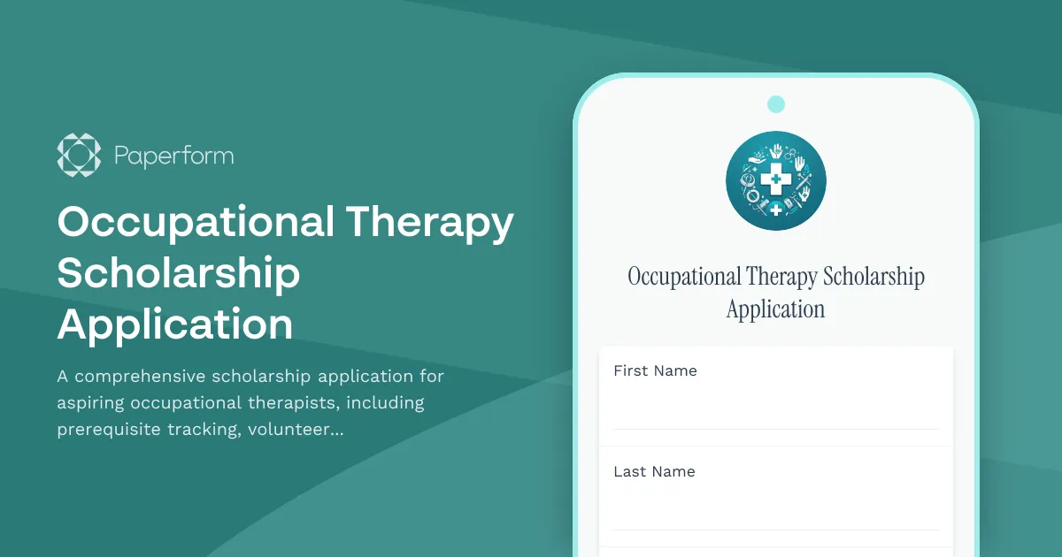 Occupational Therapy Scholarship Application