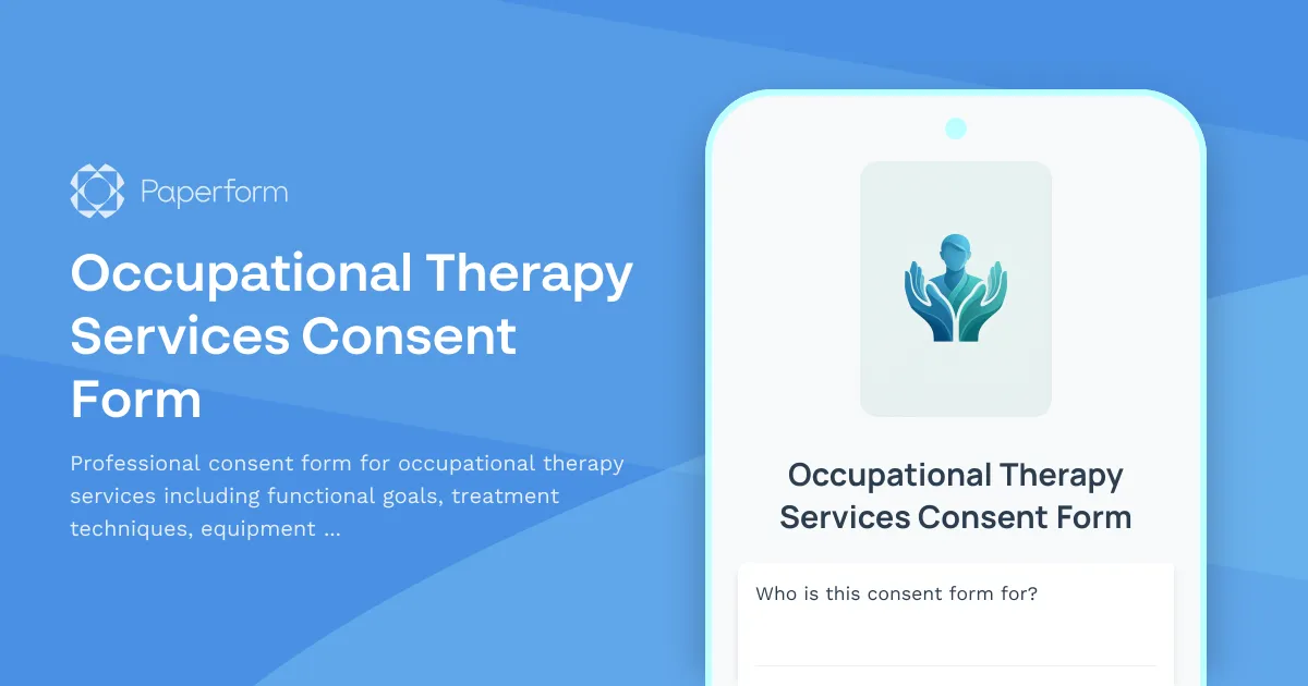 Occupational Therapy Services Consent Form