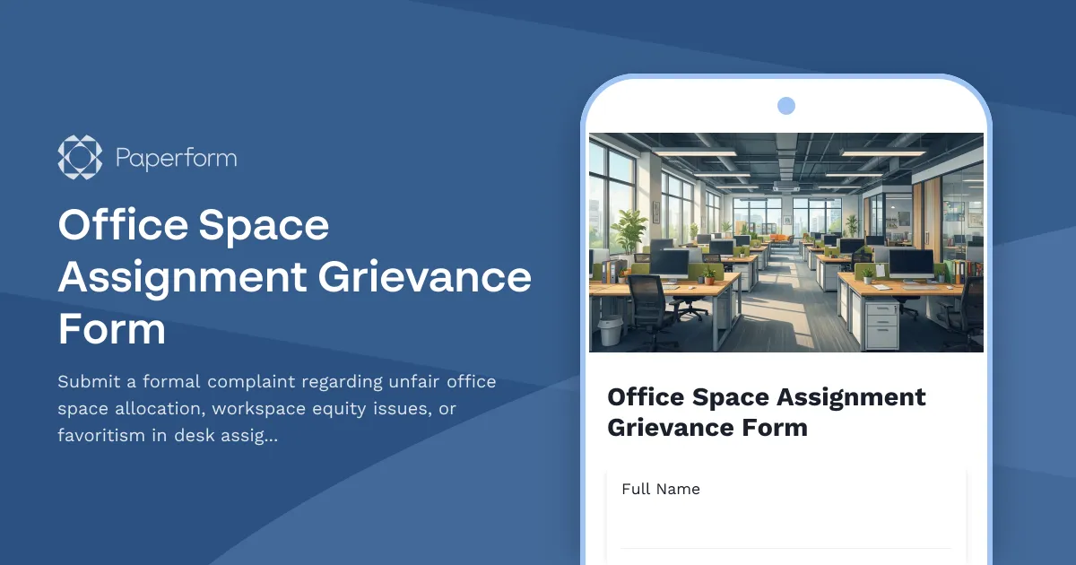Office Space Assignment Grievance Form