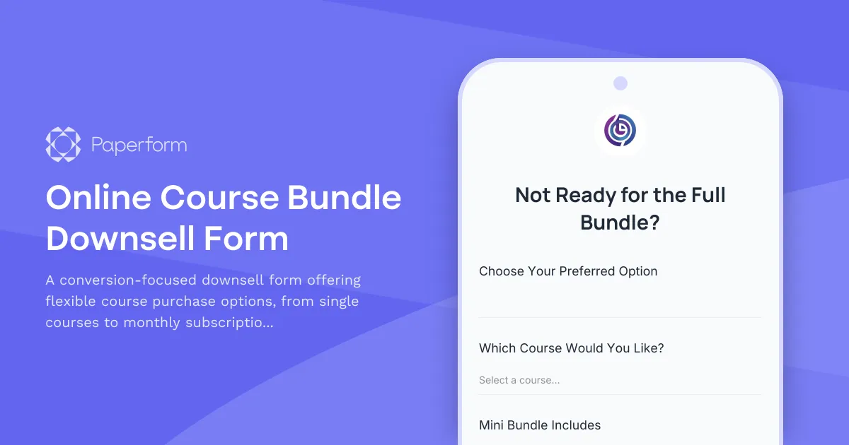 Online Course Bundle Downsell Form
