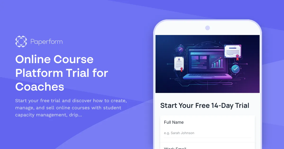 Online Course Platform Trial for Coaches