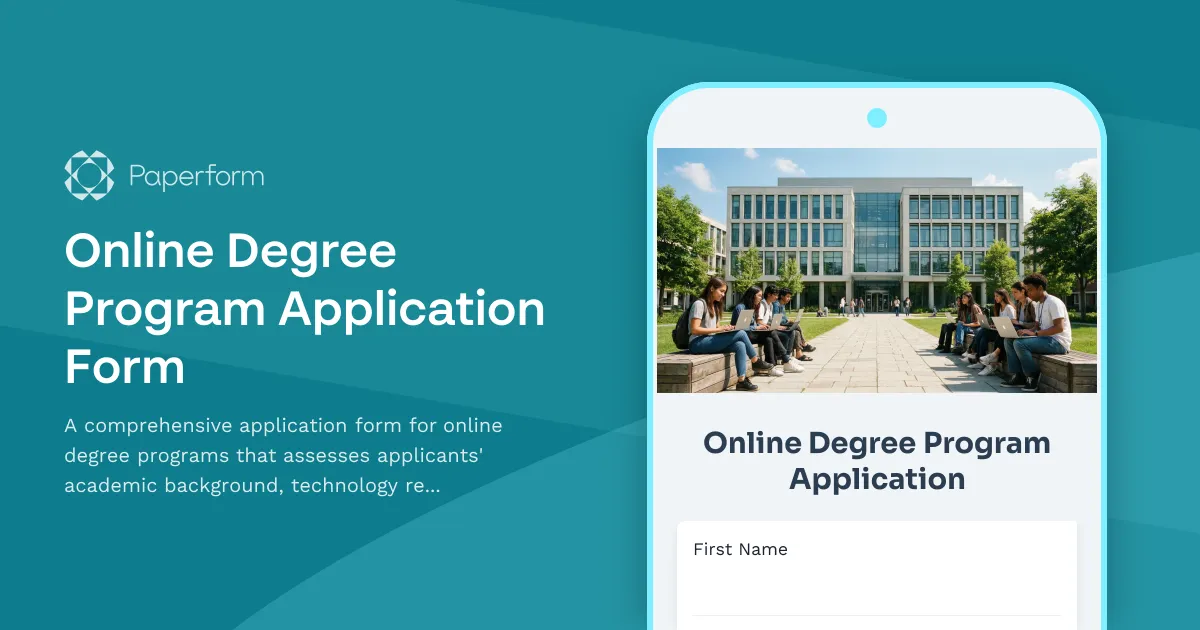 Online Degree Program Application Form