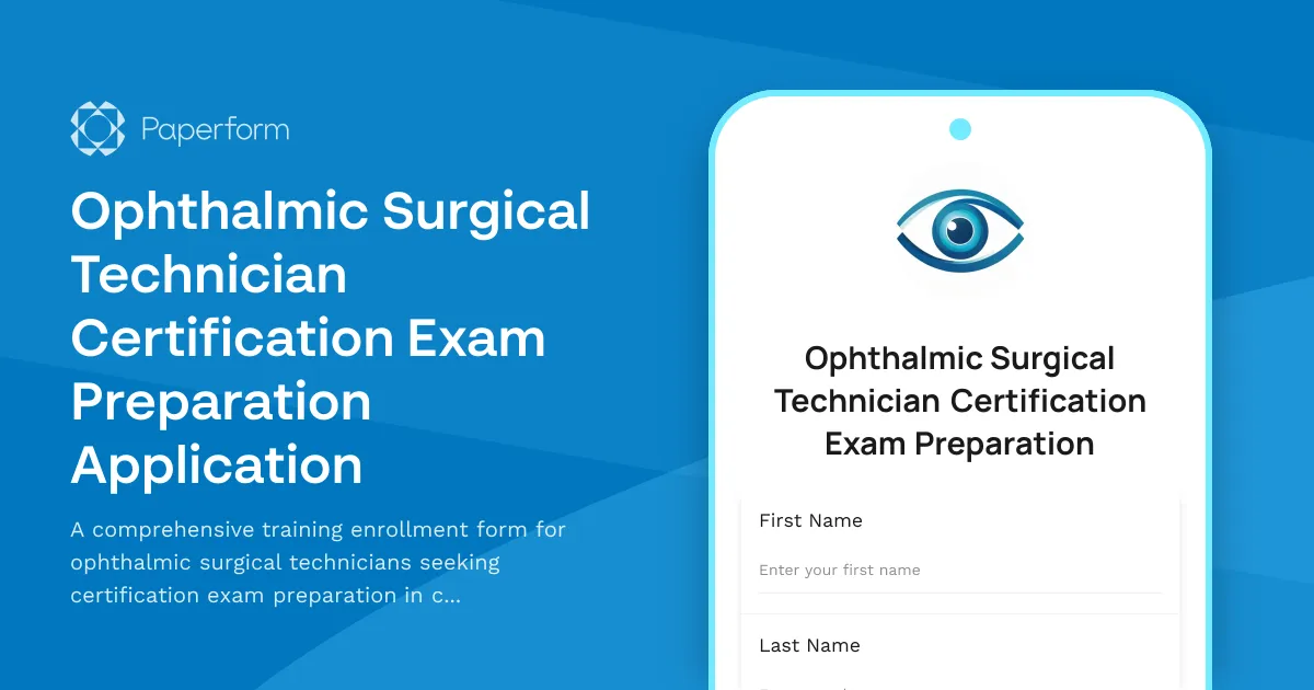 Ophthalmic Surgical Technician Certification Exam Preparation Application
