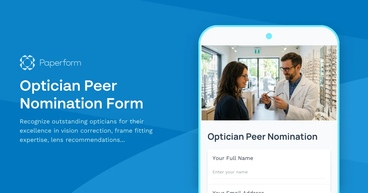 Optician Peer Nomination Form