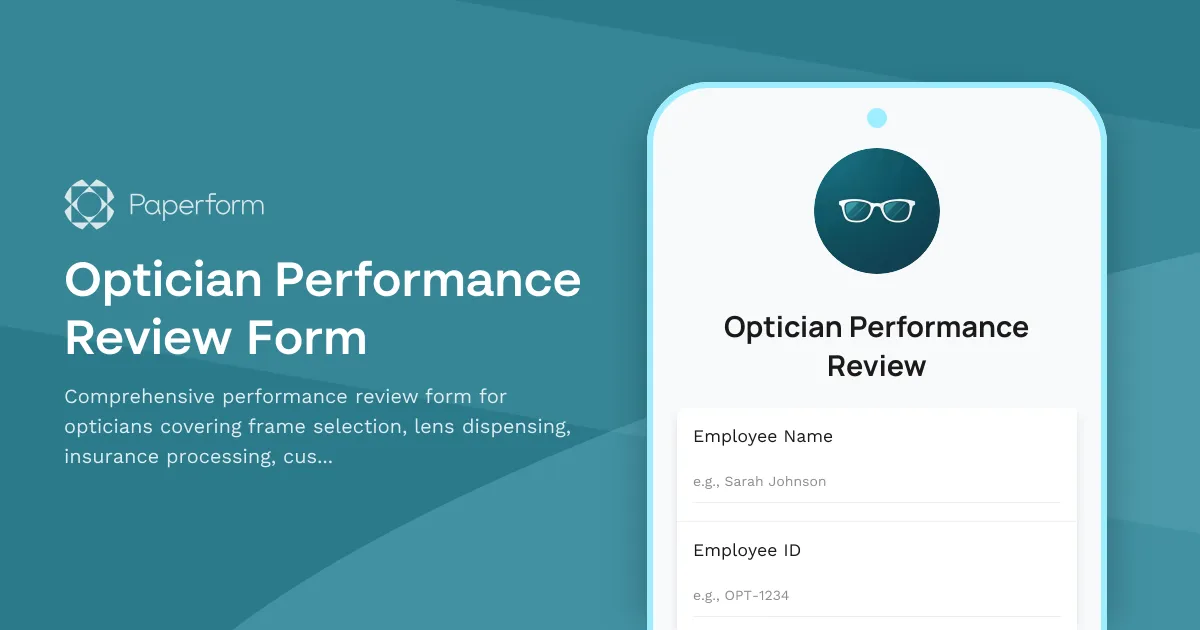 Optician Performance Review Form