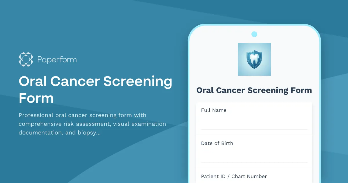 Oral Cancer Screening Form