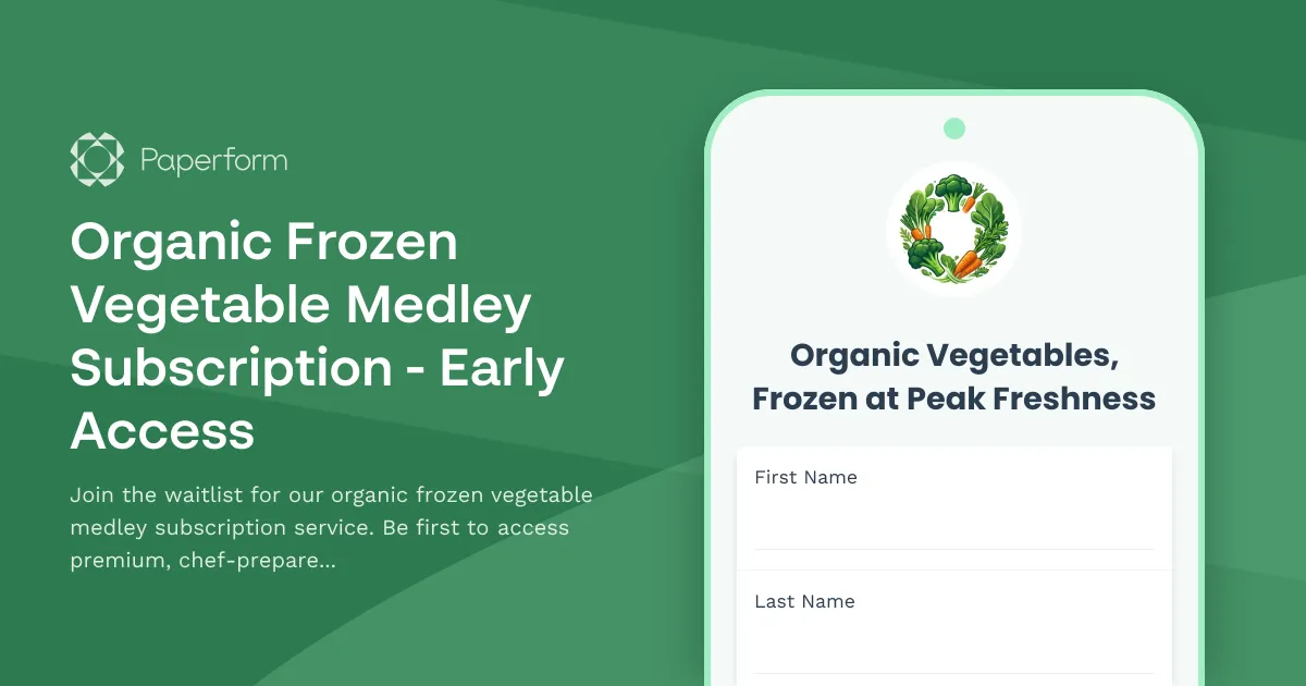 Organic Frozen Vegetable Medley Subscription - Early Access
