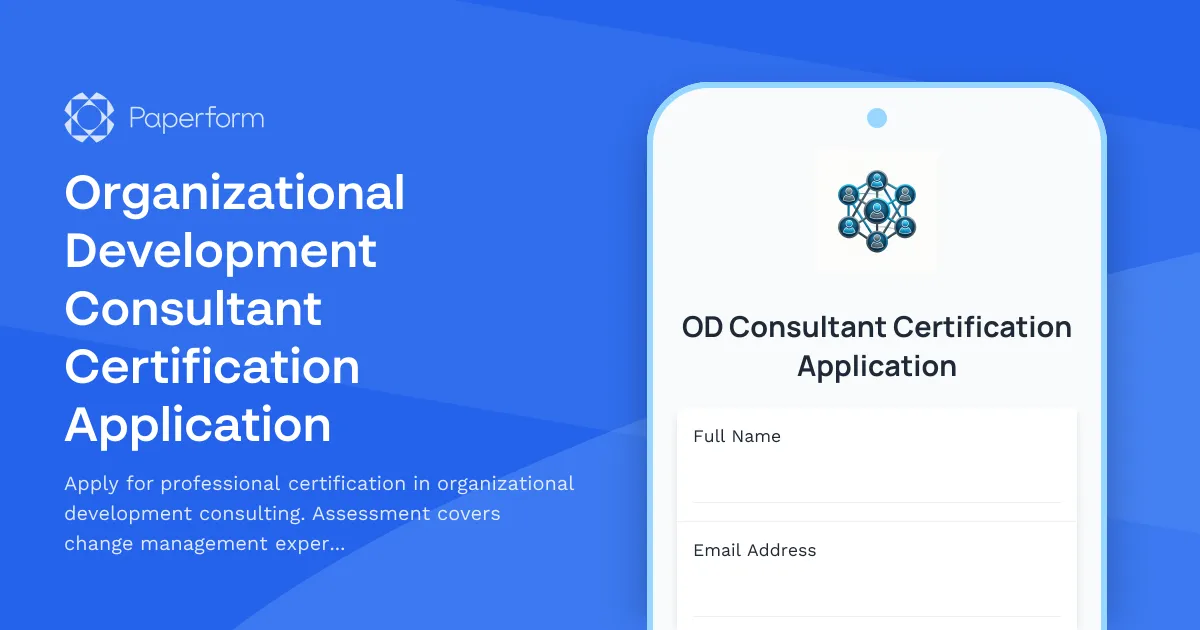 Organizational Development Consultant Certification Application