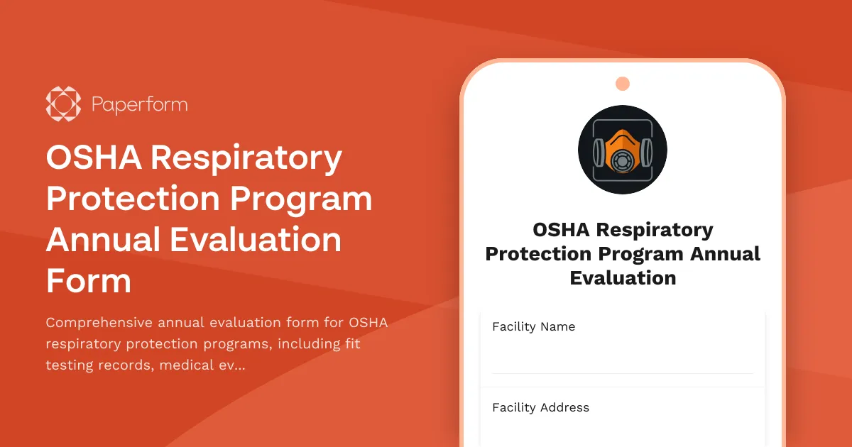 OSHA Respiratory Protection Program Annual Evaluation Form