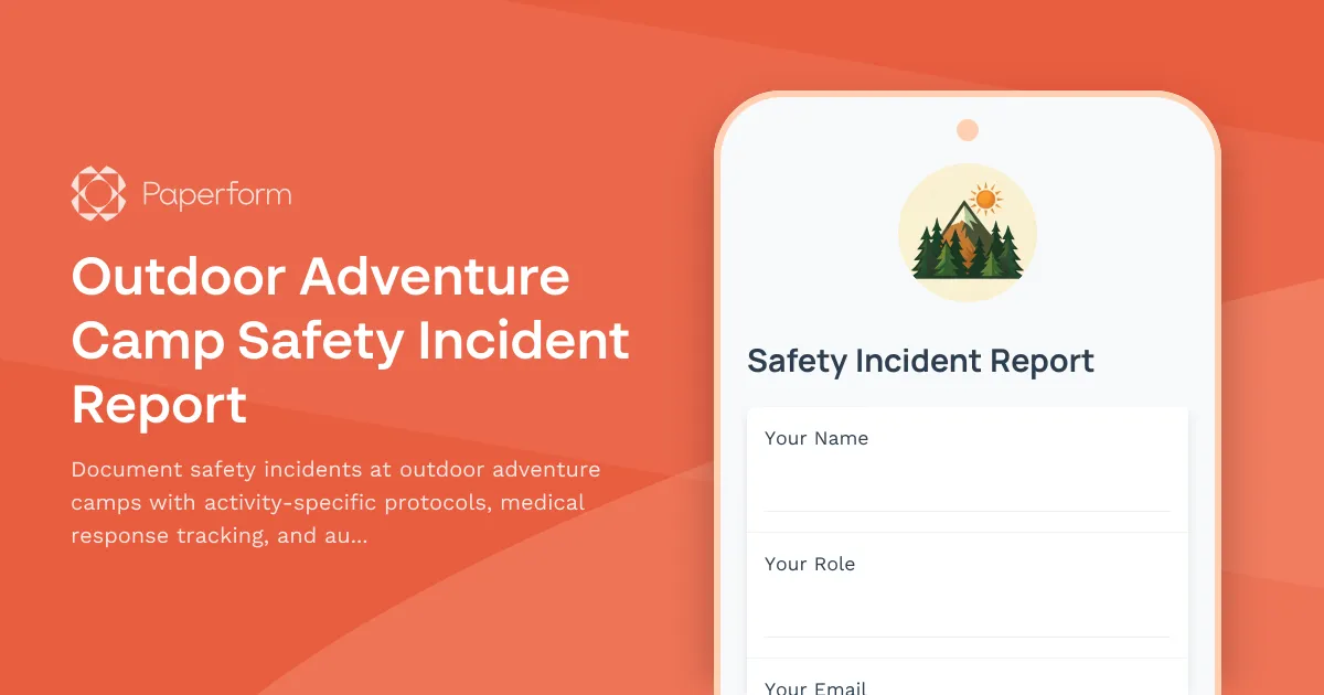 Outdoor Adventure Camp Safety Incident Report