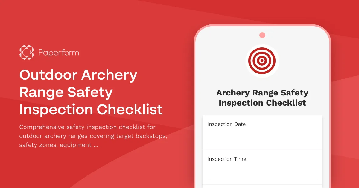 Outdoor Archery Range Safety Inspection Checklist