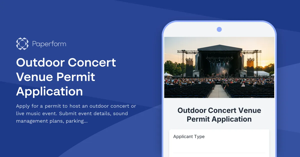 Outdoor Concert Venue Permit Application