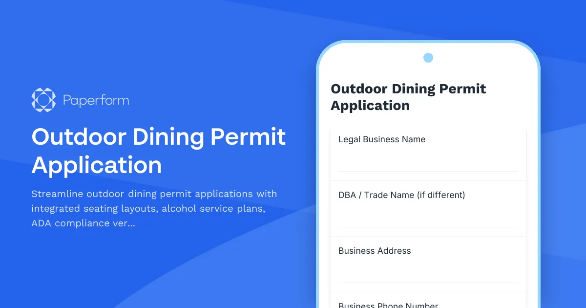 Outdoor Dining Permit Application