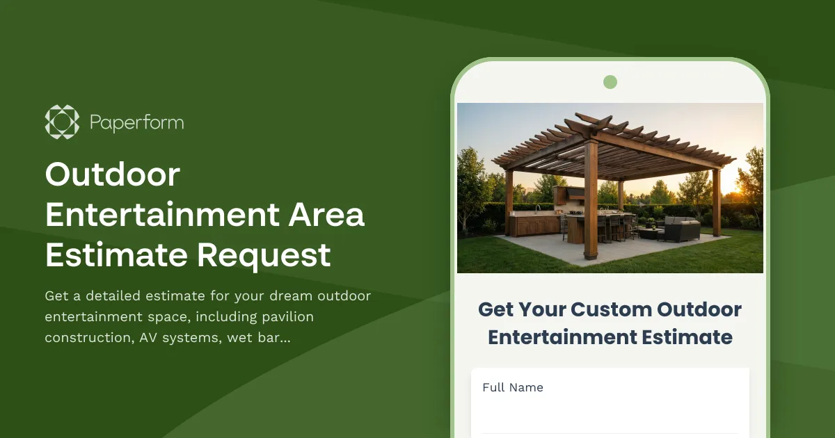 Outdoor Entertainment Area Estimate Request