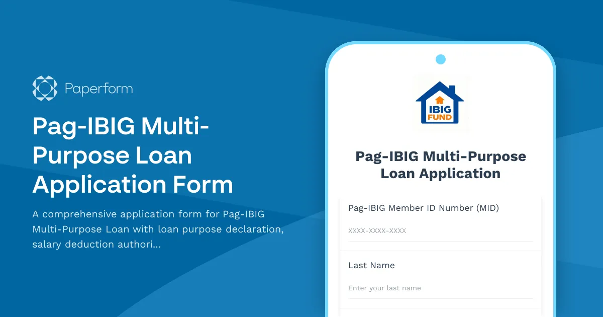 Pag-IBIG Multi-Purpose Loan Application Form