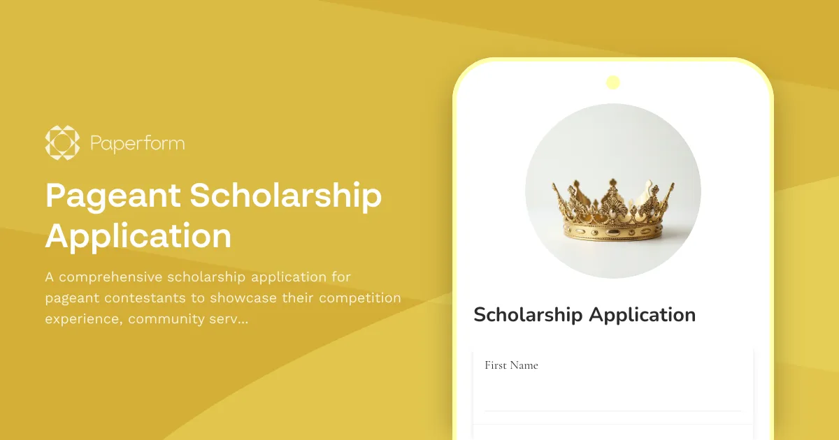 Pageant Scholarship Application