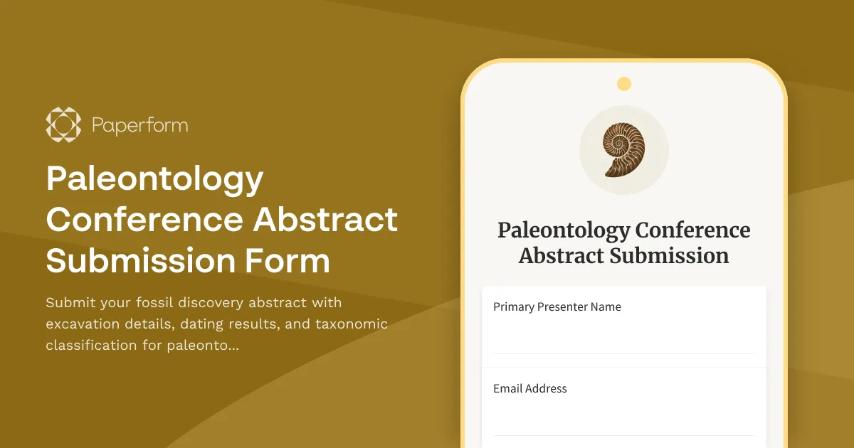 Paleontology Conference Abstract Submission Form