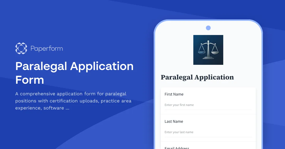 Paralegal Application Form