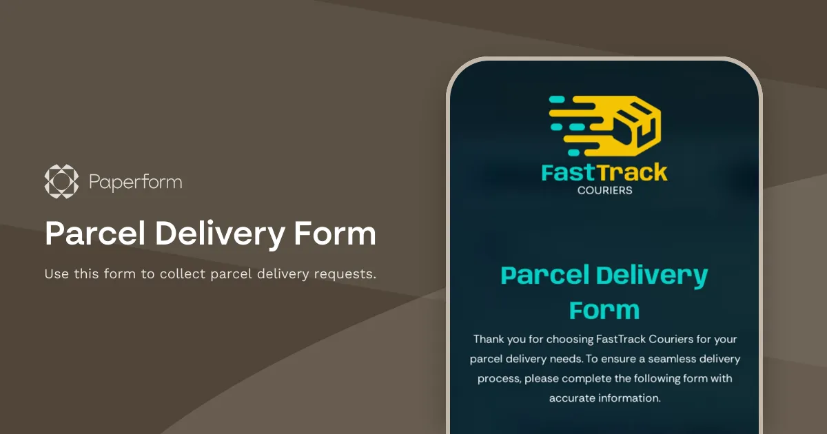 Parcel Delivery Form