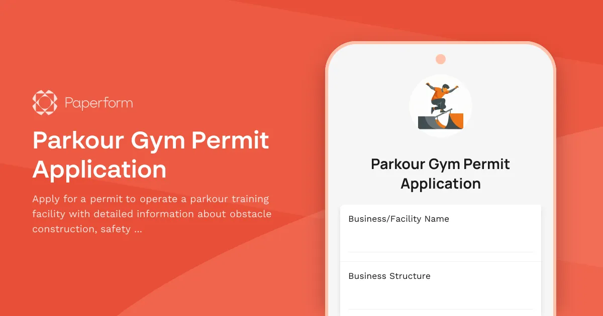 Parkour Gym Permit Application