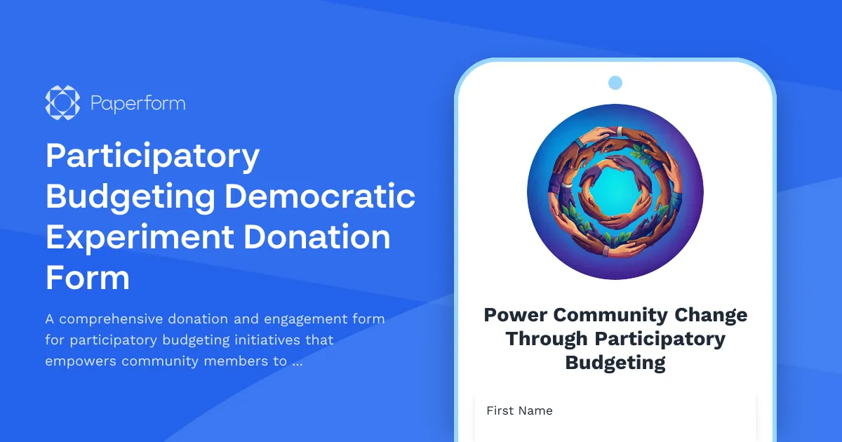Participatory Budgeting Democratic Experiment Donation Form