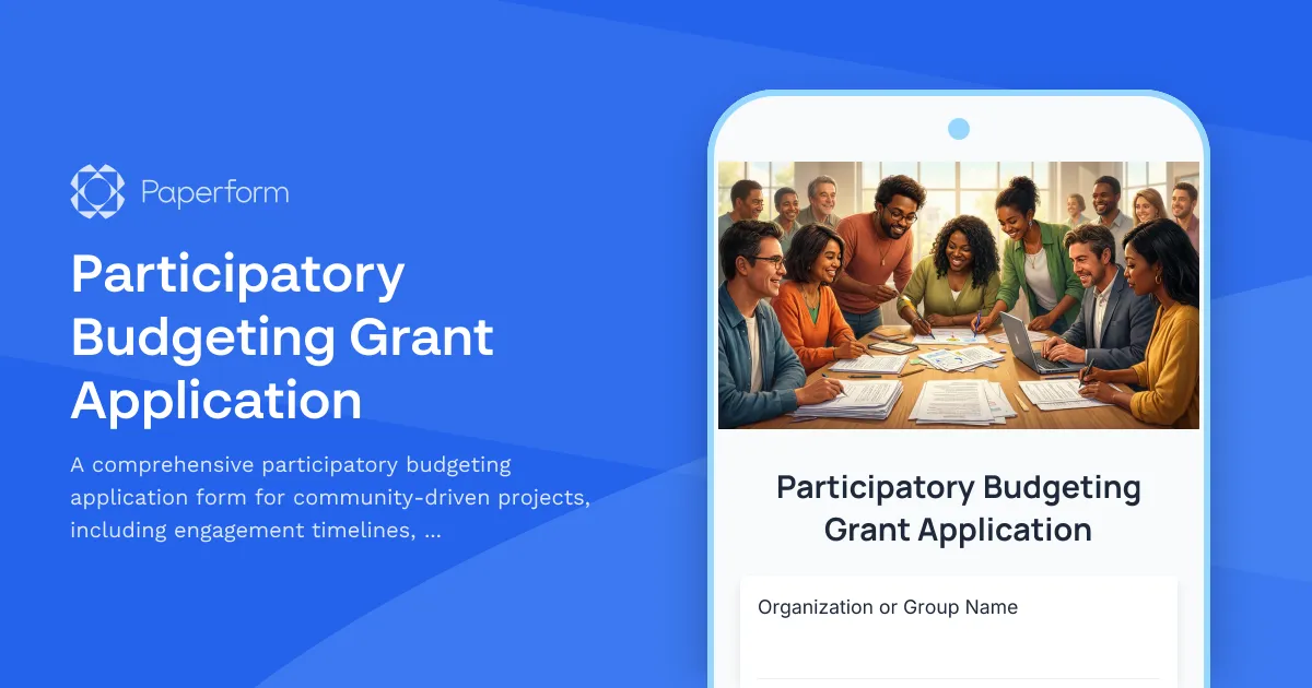Participatory Budgeting Grant Application